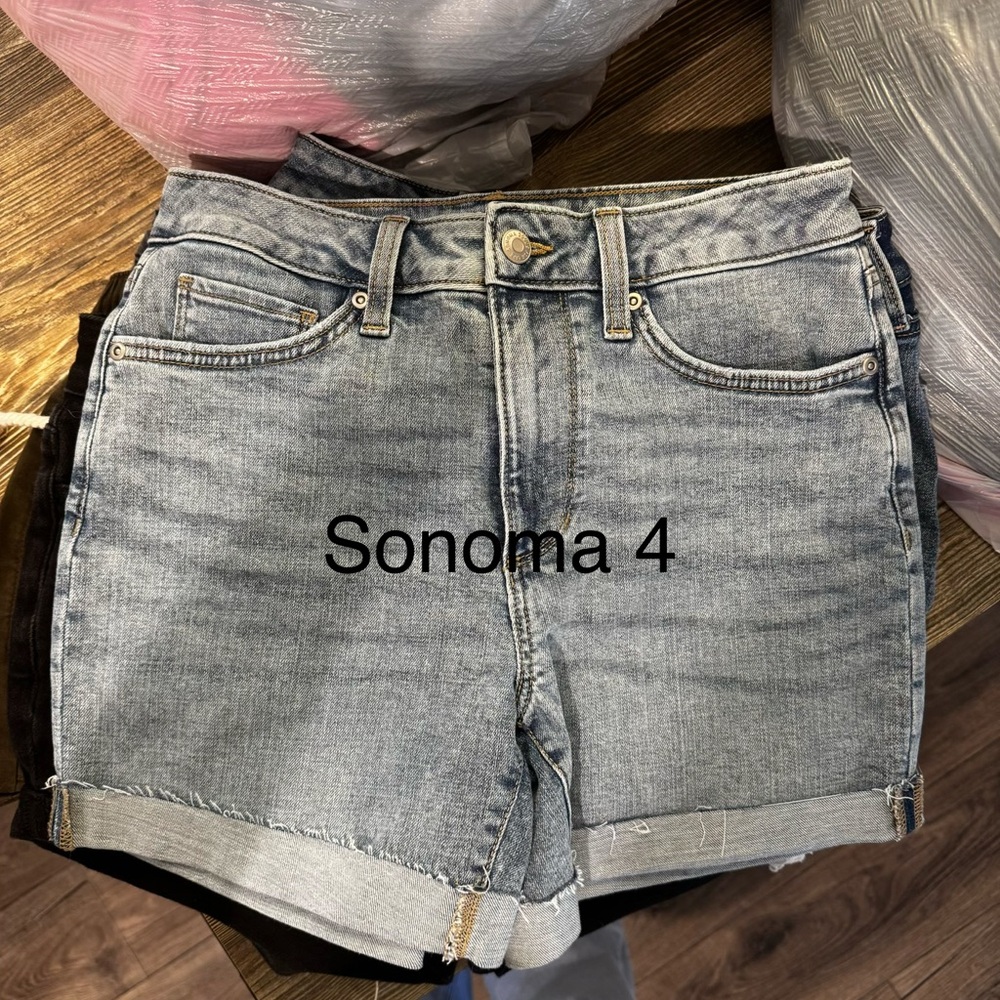 Sonoma Light Wash Rolled Hem Denim Shorts - Light Blue